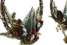 DKD Home Decor Decoracion Colgante Navidad Alpina Multicolor Ratan 10 x 61 x 27 cm (6 Unidades)