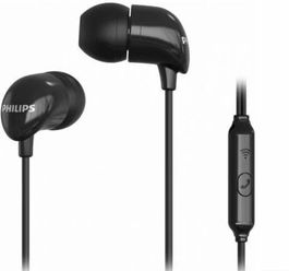 Philips Auriculares In-Ear con Microfono, Color Negro, Conexion Jack 3.5mm