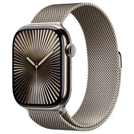Apple Watch Series 10 GPS + Cellular 46mm Natural Titanium Case with Natural Milanese Loop - S/M