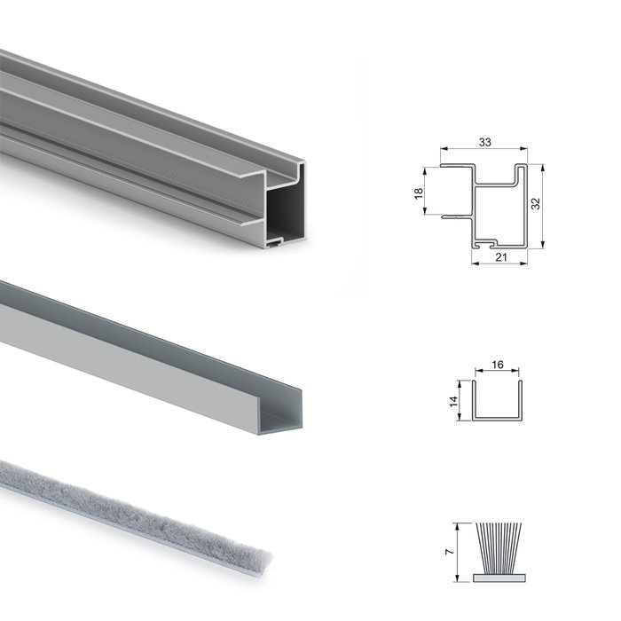 Emuca Kit de herrajes para armario de 2 puertas correderas y cierre suave Placard 81, perfil Deep, espesor 18mm, tableros no incluidos, Anodizado mate Emuca Kit de herrajes para armario de 2 puertas correderas y cierre suave Placard 81, perfil Deep, espesor 18mm, tableros no incluidos, Anodizado mate