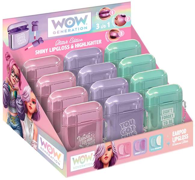 Wow Generation Brillo 3 en 1 para Mejillas, Ojos y Labios - Kids Euroswan - Maquillaje Infantil Juguete, 6+ años, 3 Colores