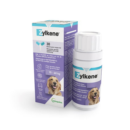 Vetoquinol Zylkene Plus 450 mg para perros de 15-60 kg, 30 cápsulas Vetoquinol Zylkene Plus 450 mg para perros de 15-60 kg, 30 cápsulas