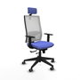 PIQUERAS Y CRESPO Silla de oficina Horna con mecanismo Sincro/Traslack Azul claro y Blanco