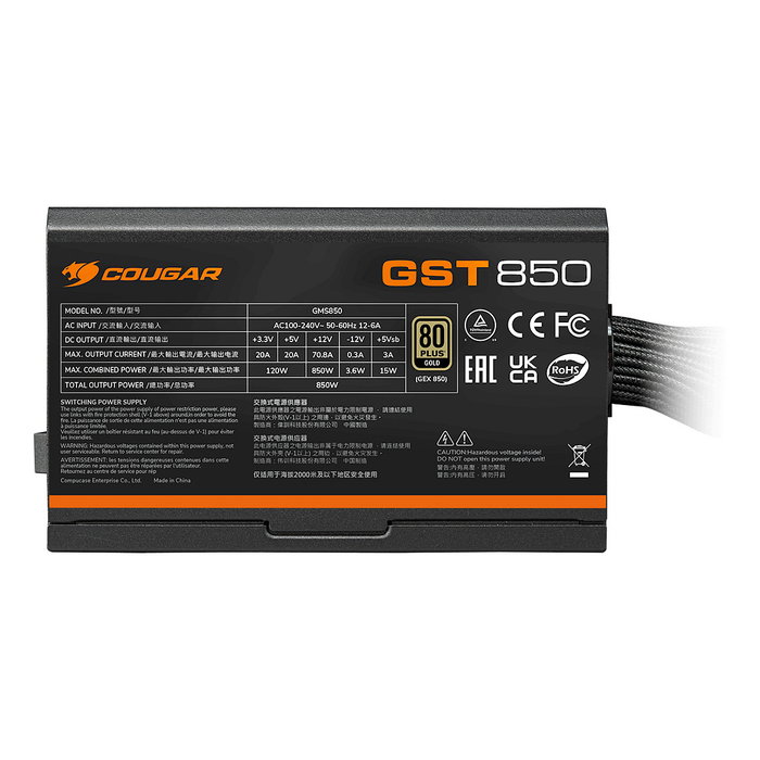 Cougar Fuente de Alimentación GST750W ATX3.1 750W 80 Plus Gold Cougar Fuente de Alimentación GST750W ATX3.1 750W 80 Plus Gold
