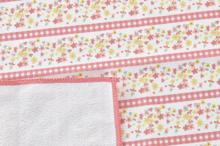 DKD Home Decor Paño de Microfibra Decorativo Shabby Estilo Vichy Sweet 60x40x0.5 cm Set de 2 Piezas Verde Rojo con Motivo Floral