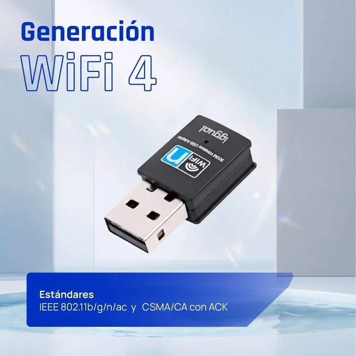 Iggual Adaptador USB WiFi 300 Mbps 2,4 GHz IGG320488