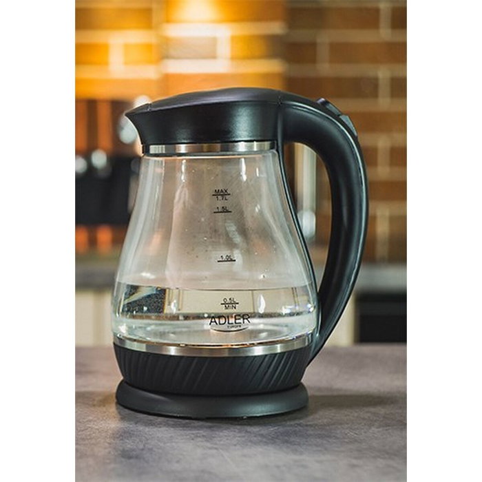 Adler Hervidor de agua de cristal Ad 1274, 1,7 l, 2200 w Adler Hervidor de agua de cristal Ad 1274, 1,7 l, 2200 w