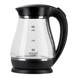 Adler Hervidor de agua de cristal Ad 1274, 1,7 l, 2200 w