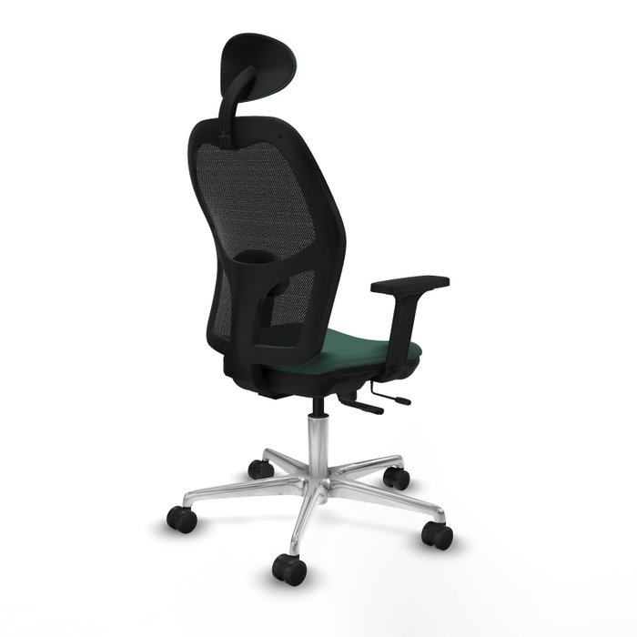 PIQUERAS Y CRESPO Silla de oficina Jorquera con mecanismo Sincro/Traslack, Verde botella y Negro