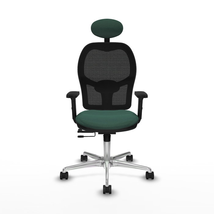 PIQUERAS Y CRESPO Silla de oficina Jorquera con mecanismo Sincro/Traslack, Verde botella y Negro