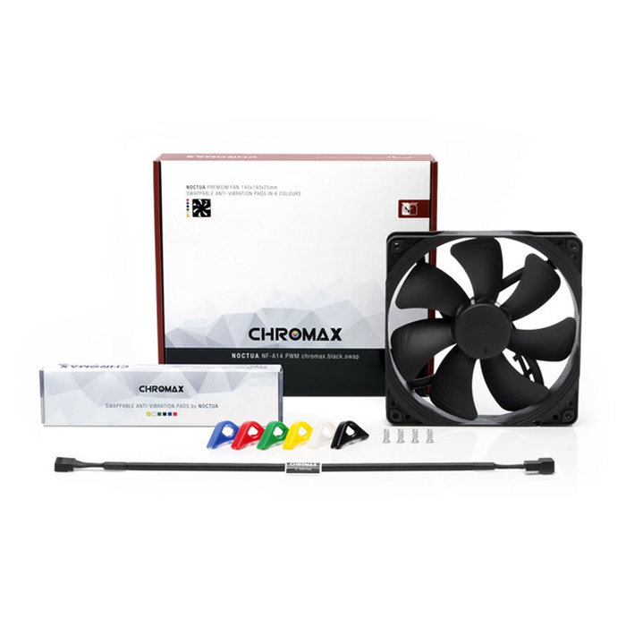 Noctua NF-A14 PWM chromax.black.swap Ventilador de 14 cm Negro Noctua NF-A14 PWM chromax.black.swap Ventilador de 14 cm Negro