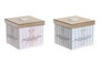 DKD Home Decor Caja MDF Patitos y Mapache Rosa y Azul Surtido de 2