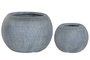 DKD Home Decor Set de 2 Maceteros Turquesa de Magnesia y Fibra de Vidrio 55x55x38 cm