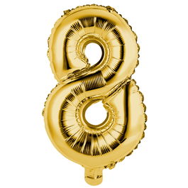 Party Time Globo Cifra 8 Oro Altura 35 cm