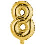 Party Time Globo Cifra 8 Oro Altura 35 cm