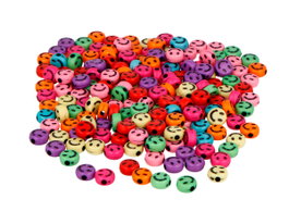 Innspiro 1200 Cuentas de Plástico Redondas con Caras Sonrientes Colores Surtidos
