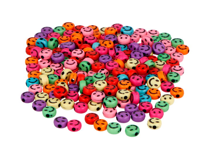 Innspiro 1200 Cuentas de Plástico Redondas con Caras Sonrientes Colores Surtidos Innspiro 1200 Cuentas de Plástico Redondas con Caras Sonrientes Colores Surtidos