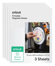 Cricut 2012792 - 3 Hojas Magnéticas Imprimibles A4 Blancas para Maker, Explore, Joy Xtra y Venture