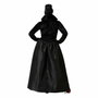 Disfraz de Vampiresa Mujer Adulta Largo Negro con Escote Rojo y Cuello Alto M-L