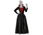 Disfraz Vampiresa Negra con Escote Rojo para Mujer Adulto M-L Halloween