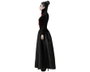 Disfraz Vampiresa Negra con Escote Rojo para Mujer Adulto M-L Halloween