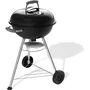 Weber Compact Kettle - Barbacoa de Carbón 47 cm, Acero Esmaltado, Ventilación, para 6 Personas, Negra