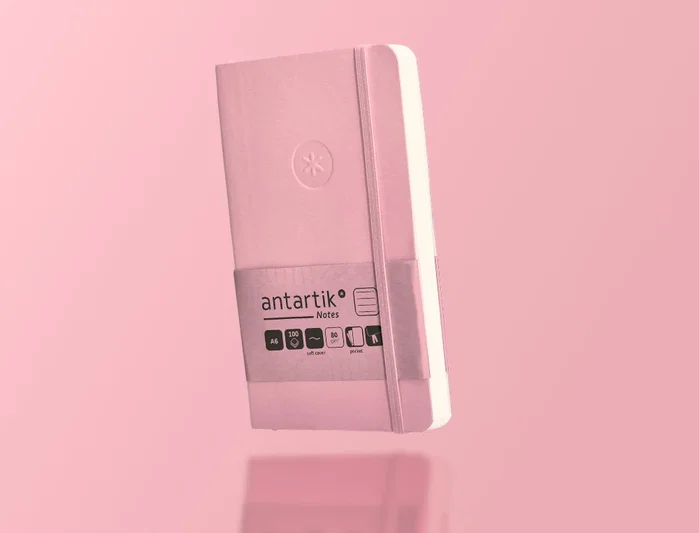 Antartik Cuaderno A6 Tapa Blanda Rayas Rosa Pastel 100 Hojas 80 gr FSC