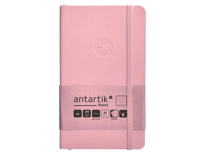 Antartik Cuaderno A6 Tapa Blanda Rayas Rosa Pastel 100 Hojas 80 gr FSC