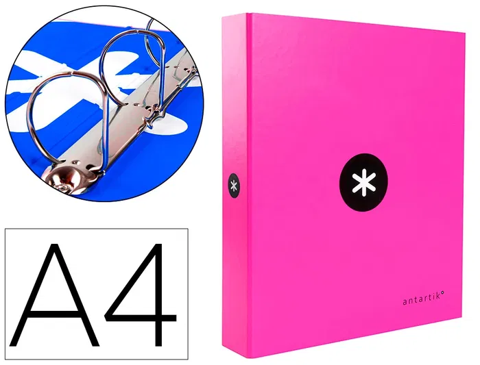 Antartik Carpeta 4 Anillas 40 mm Mixtas Antartik A4 Forrada Color Rosa Antartik Carpeta 4 Anillas 40 mm Mixtas Antartik A4 Forrada Color Rosa