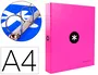 Antartik Carpeta 4 Anillas 40 mm Mixtas Antartik A4 Forrada Color Rosa