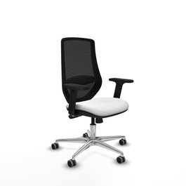 PIQUERAS Y CRESPO Silla de oficina Mardos con mecanismo Sincro, Blanco y Negro