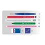 KIT 4 ESTUCHES PORTATODO CON CONTENIDO MILÁN SÚPER HÉROES SPACE NEGRO - GOMA BORRAR - SACAPUNTAS - LÁPIZ - 3 BOLIS - REGLA - 12 LÁPICES COLORES-12ROTU