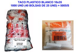 Taco plástico blanco 10x35 mm (1000 unidades)
