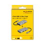 DeLOCK Concentrador USB 3.2 Gen 2 Externo Tipo-C con 4 Puertos: 3 USB-A y 1 USB-C, Aluminio, Velocidad 10 Gbps, 10000 Mbit/s, Negro Gris, Plug and Play, Cable 12 cm