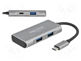 DeLOCK 63261 Hub USB Externo 10 Gbps con 3x USB Tipo-A y 1x USB Tipo-C