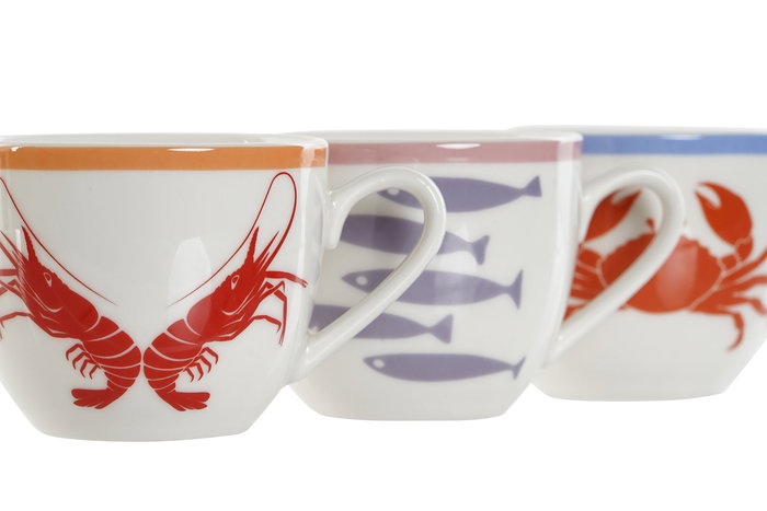 DKD Home Decor Set Tazas Aiguablava Mediterraneo Porcelana 6 Unidades Multicolor 6 x 5 x 8.5 cm DKD Home Decor Set Tazas Aiguablava Mediterraneo Porcelana 6 Unidades Multicolor 6 x 5 x 8.5 cm