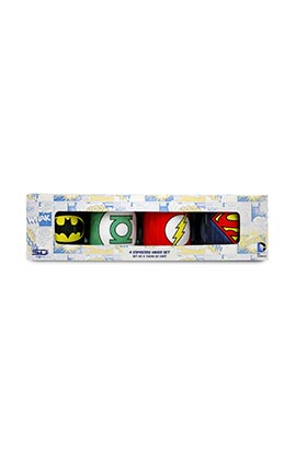 Sd Toys Europe S.L. Set de 4 Mini Tazas de Café de Cerámica Logos DC Comics