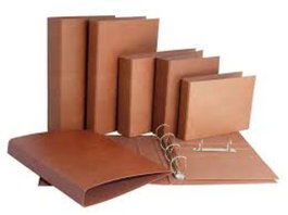 KARMAN Carpeta de 2 Anillas 40mm Folio Apaisado en Cartón Cuero