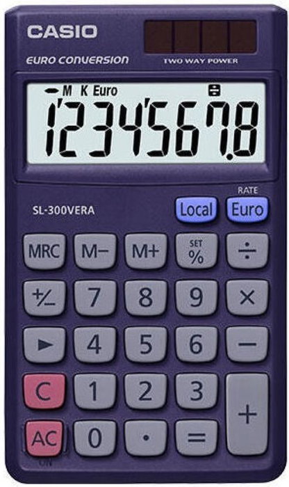 Casio SL-300VERA Calculadora de Bolsillo Azul Marino 8 Dígitos