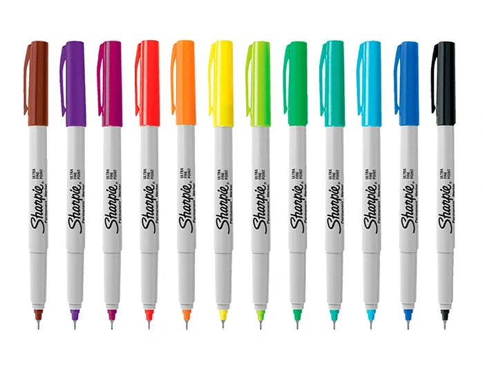 Sharpie Rotuladores Permanentes Punta Ultrafina Surtidos de 12 Unidades
