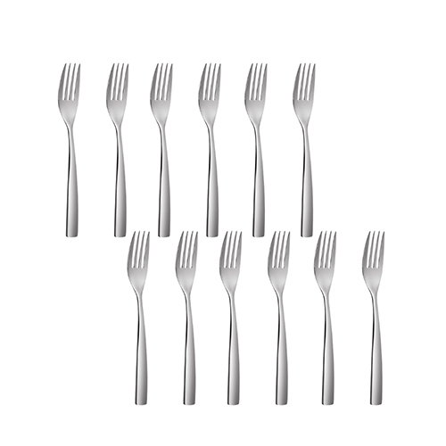 Summa Sinxelo Tenedor Mesa Satinado, Acero Inoxidable, 205 mm, Plata - Cubertería (Set de 12)