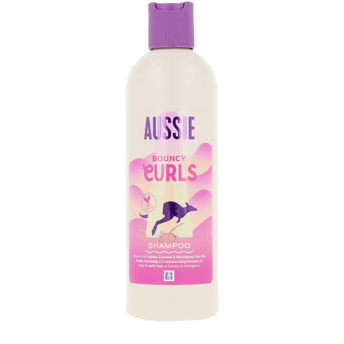Aussie Bouncy Curls Champú Hidratante para Rizos 300 ml - Sin Sulfatos ni Siliconas, Vegano, Envase de Plástico 100% Reciclado