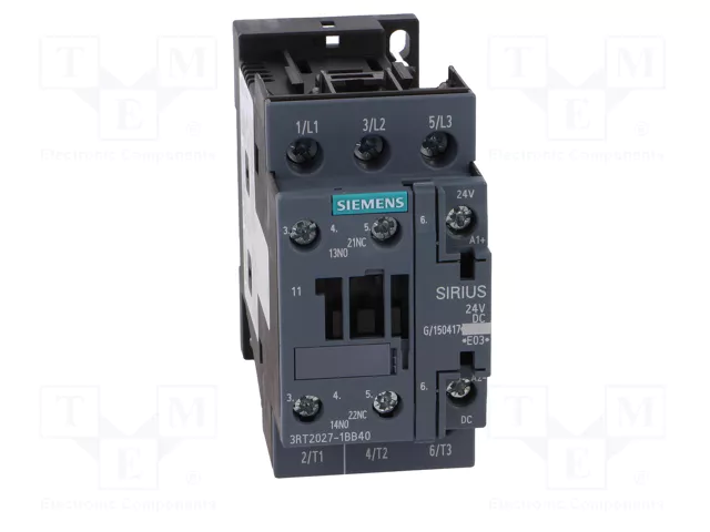 SIEMENS 3RT2027-1BB40 Contactor 3-polar 32A 24VDC