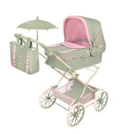 Botanic - Coche Reborn Plegable con Sombrilla y Bolso para Muñecas de hasta 55 cm - Español e Inglés