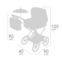 Botanic - Coche Reborn Plegable con Sombrilla y Bolso para Muñecas de hasta 55 cm - Español e Inglés