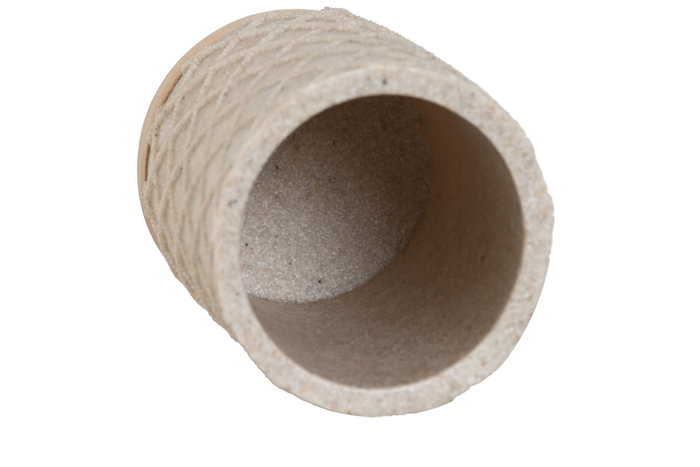DKD Home Decor Vaso Resina Bambú Beige 7,5x7,5x10 cm