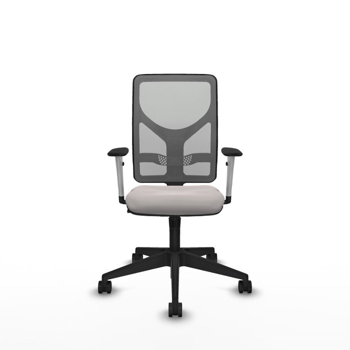 PIQUERAS Y CRESPO Silla de oficina Motilla con Mecanismo Sincro, Blanco y Gris