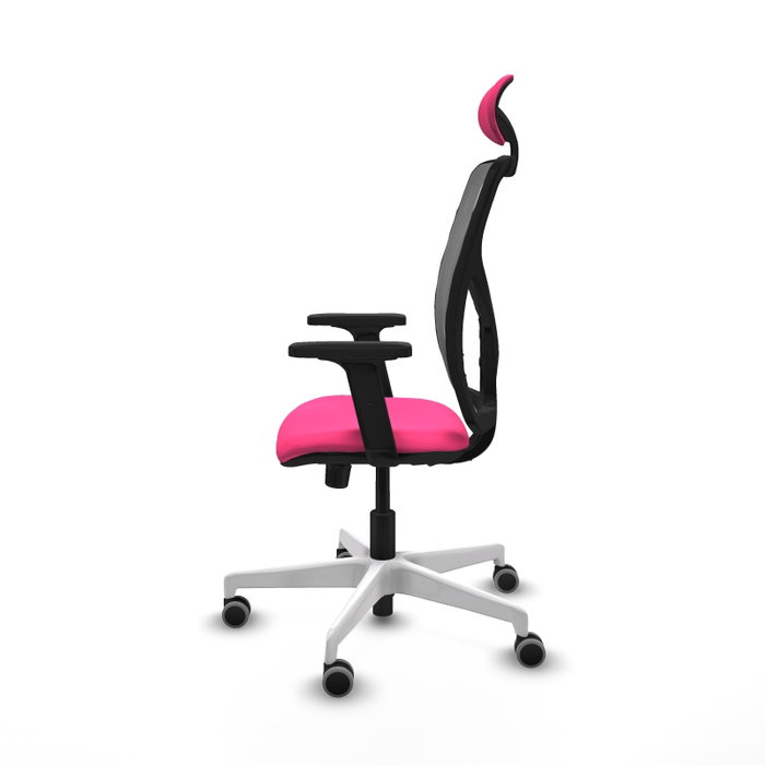 PIQUERAS Y CRESPO Silla de oficina Motilla Rosa y Gris