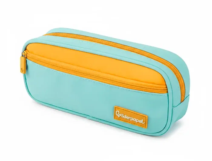 Liderpapel Estuche portatodo Duo 2 cremalleras con bolsillo frontal, azul claro, 220x90x50 mm Liderpapel Estuche portatodo Duo 2 cremalleras con bolsillo frontal, azul claro, 220x90x50 mm