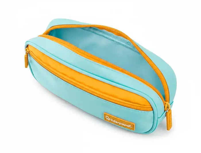 Liderpapel Estuche portatodo Duo 2 cremalleras con bolsillo frontal, azul claro, 220x90x50 mm Liderpapel Estuche portatodo Duo 2 cremalleras con bolsillo frontal, azul claro, 220x90x50 mm
